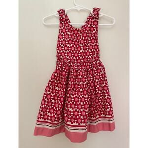 Kate Spade Baby Dress Pink White Mosaic Tile Floral Print Racerback Smocked 12M